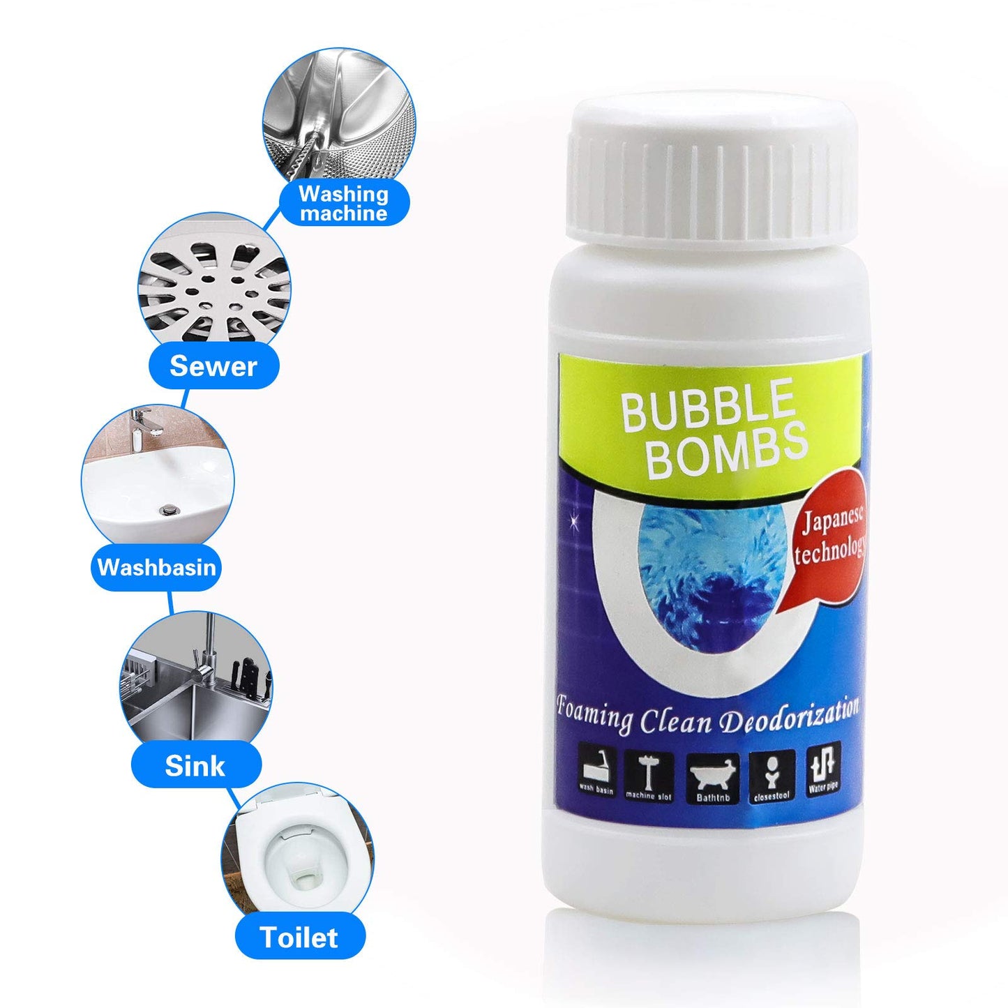 Polvo Destapador de Tuberías BUBBLE BOMS