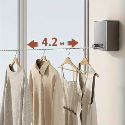 Soga para Colgar la Ropa con Soporte de Pared Regulable