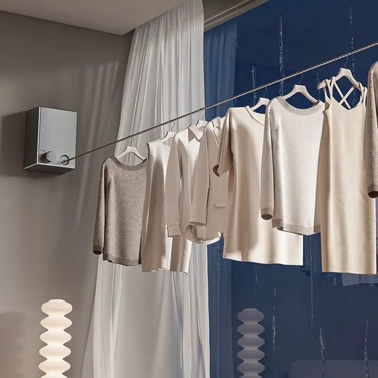 Soga para Colgar la Ropa con Soporte de Pared Regulable