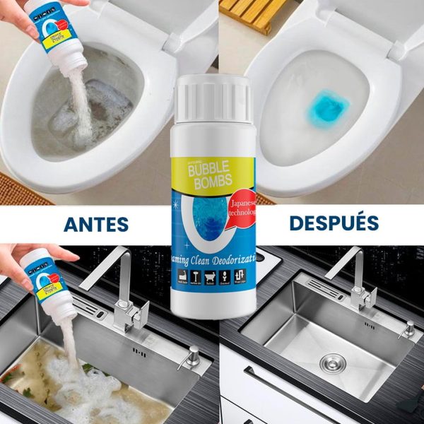 Polvo Destapador de Tuberías BUBBLE BOMS