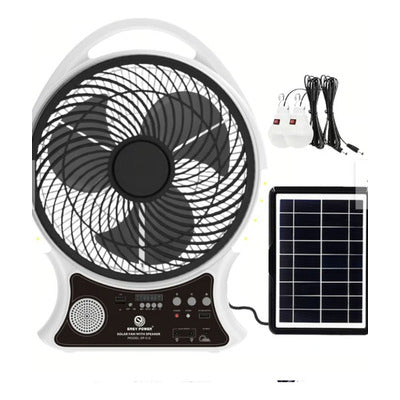 ABANICO RECARGABLE 14" SOLAR CON ALTAVOZ
